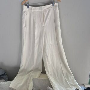 Ann Taylor Cream Wide-Leg Pants